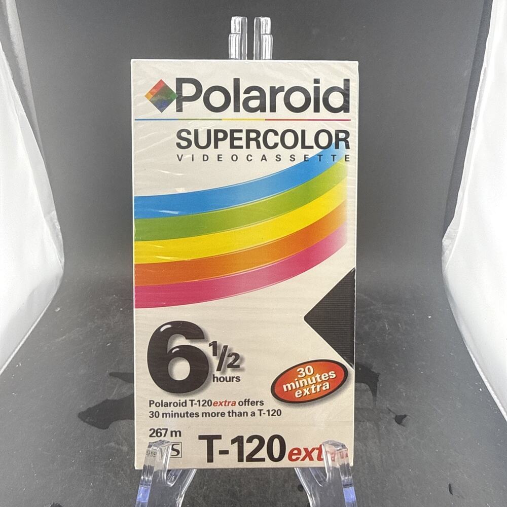 Polaroid Supercolor Video Cassette VHS Tape T-120 NEW SEALED 1993 manufactured